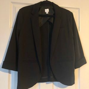 Comfy stretch 3/4 length cotton knit blazer